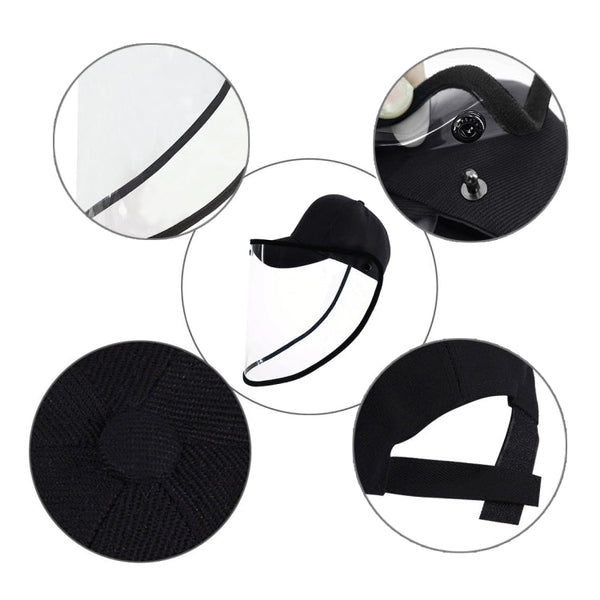 50 PCS Anti-Saliva Splash Anti-Spitting Anti-Fog Anti-Oil Protective Baseball Cap Mask Removable Face Shield