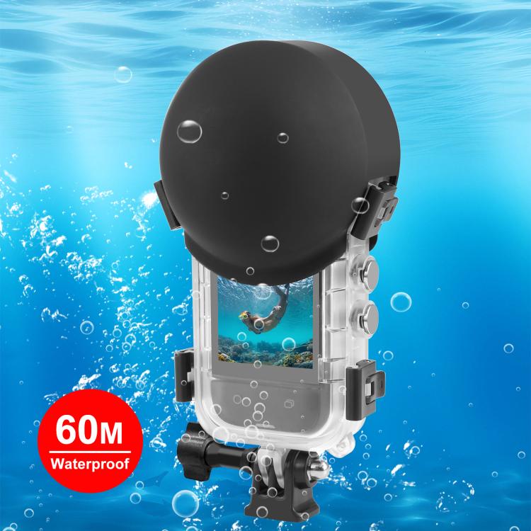 For Insta360 X5 PULUZ 60m Waterproof Sealed Diving Case with Silicone Lens Cover