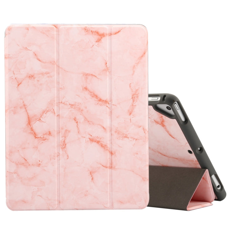 Marble Texture Pattern Horizontal Flip Case for iPad 9.7 (2018) , with Three-folding Holder & Pen Slots