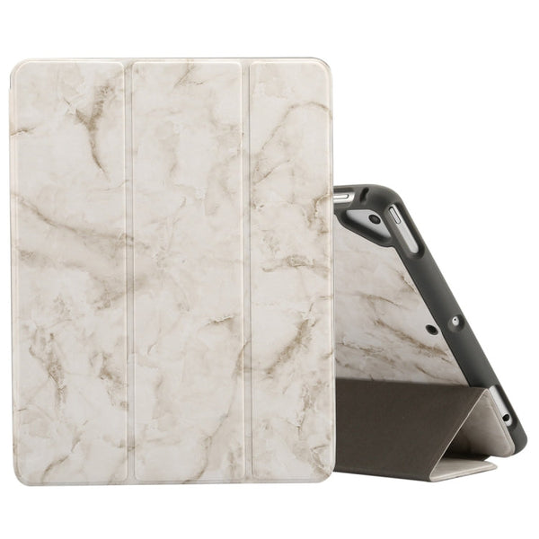 Marble Texture Pattern Horizontal Flip Case for iPad 9.7 (2018) , with Three-folding Holder & Pen Slots