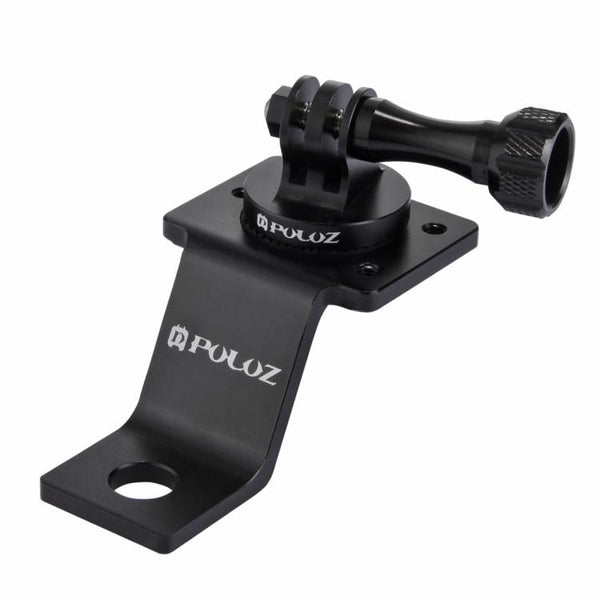 PULUZ Aluminum Alloy Motorcycle Fixed Holder Mount with Tripod Adapter & Screw for GoPro, Insta360, DJI and Other Action Cameras