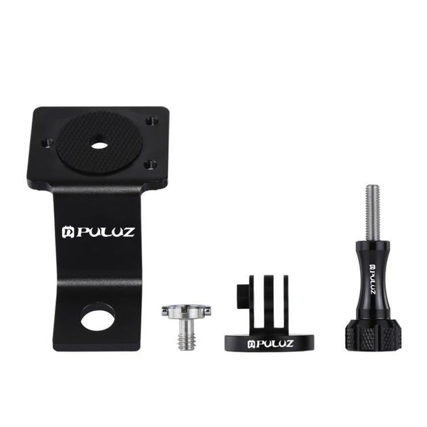 PULUZ Aluminum Alloy Motorcycle Fixed Holder Mount with Tripod Adapter & Screw for GoPro, Insta360, DJI and Other Action Cameras