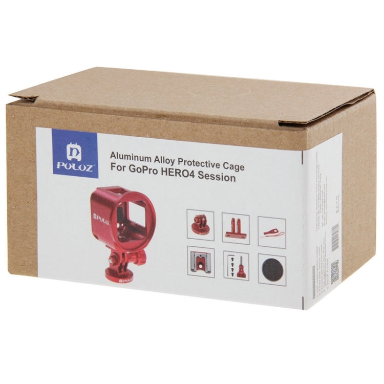 PULUZ Housing Shell CNC Aluminum Alloy Protective Cage Kit with Metal Wrench & Lens Cap & Screw & Tripod Adapter for GoPro HERO5 Session /HERO4 Session /HERO Session, For HERO4 Session