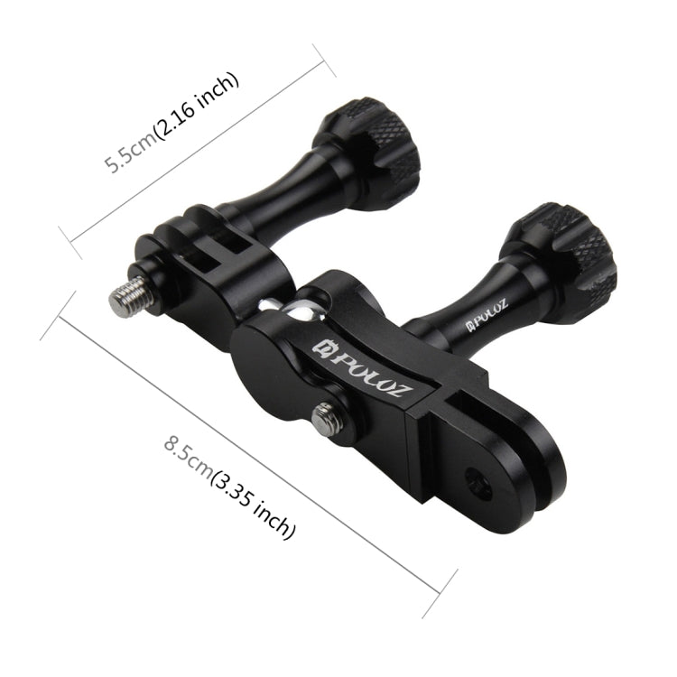 PULUZ CNC Aluminum Ball Joint Mount with 2 Long Screws for GoPro, Insta360, DJI and Other Action Cameras, CN Stock