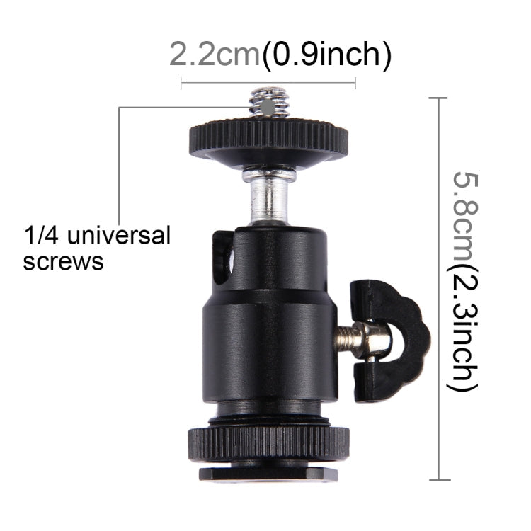 PULUZ Cold Shoe Tripod Head 1/4 inch Tripod Screw Head with Lock
