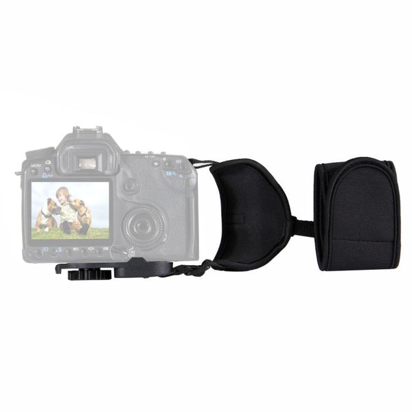 PULUZ Soft Neoprene Hand Grip Wrist Strap with 1/4 inch Screw Plastic Plate for SLR / DSLR Cameras