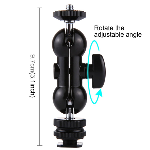 PULUZ Flash Hot Shoe Swivel Ball Head 1/4 inch Tripod Screw Magic Arm with Lock, Magic Arm