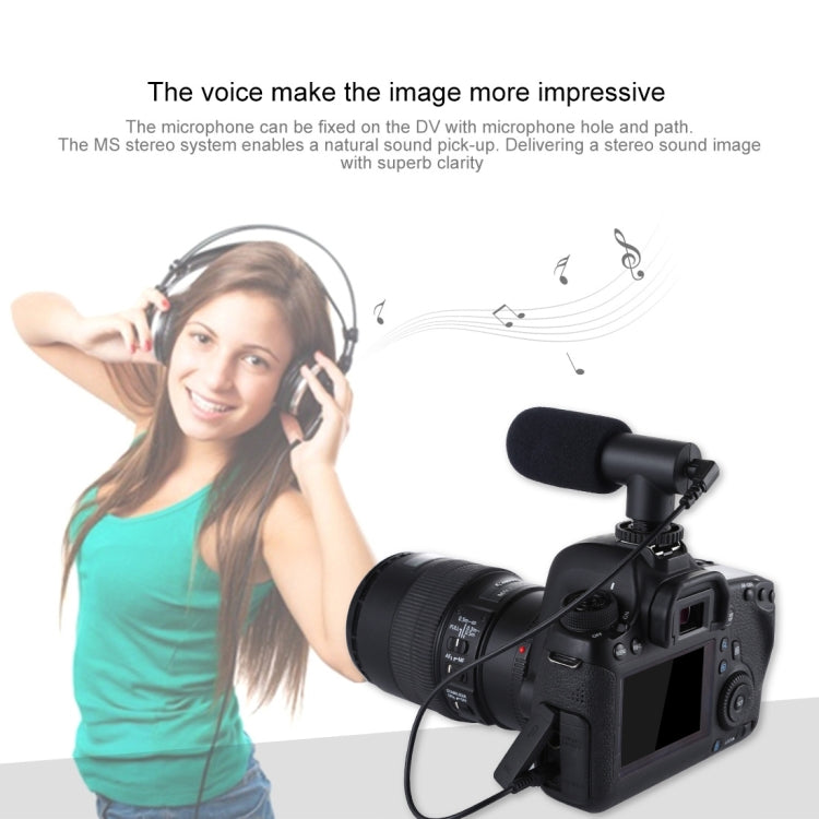 PULUZ 3.5mm Audio Stereo Recording Vlogging Professional Interview Microphone for DSLR & DV Camcorder, Smartphones