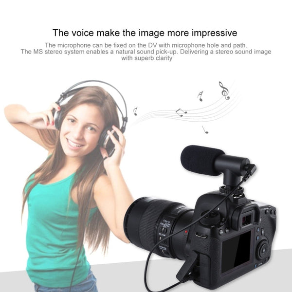 PULUZ 3.5mm Audio Stereo Recording Vlogging Professional Interview Microphone for DSLR & DV Camcorder, Smartphones