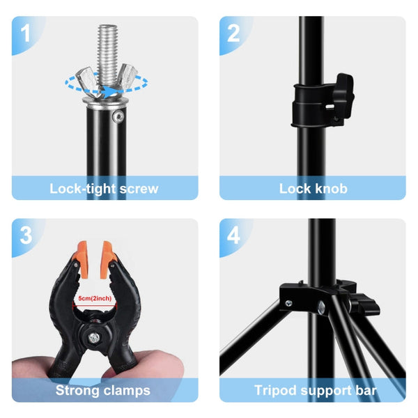 67cm T-Shape Photo Studio Background Support Stand Backdrop Crossbar Bracket with Clips, No Backdrop