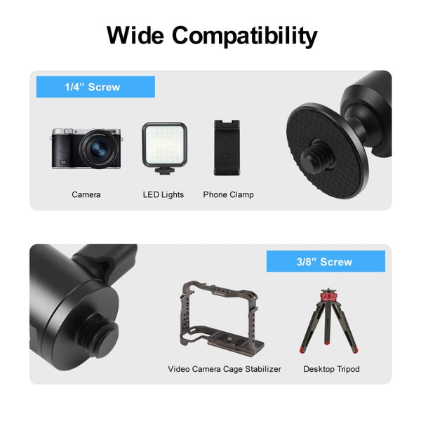 PULUZ 3/8 inch Outer Screw Metal Tripod Ball Head Adapter with Knob Lock