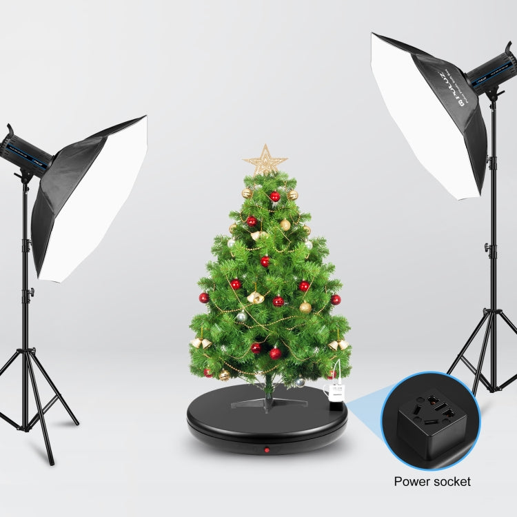 PULUZ 45cm Remote Control Adjusting Speed Rotating Turntable Display Stand with Power Socket, Black, Load 100kg