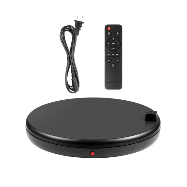 PULUZ 45cm Remote Control Adjusting Speed Rotating Turntable Display Stand with Power Socket, Black, Load 100kg