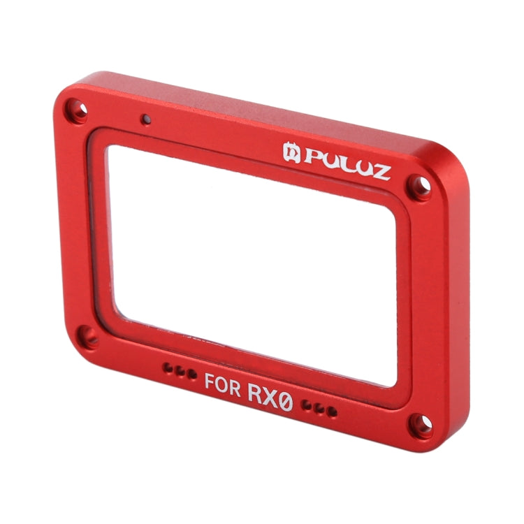 PULUZ Aluminum Alloy Flame + Tempered Glass Lens Protector for Sony RX0 / RX0 II, with Screws and Screwdrivers, Front Flame Red