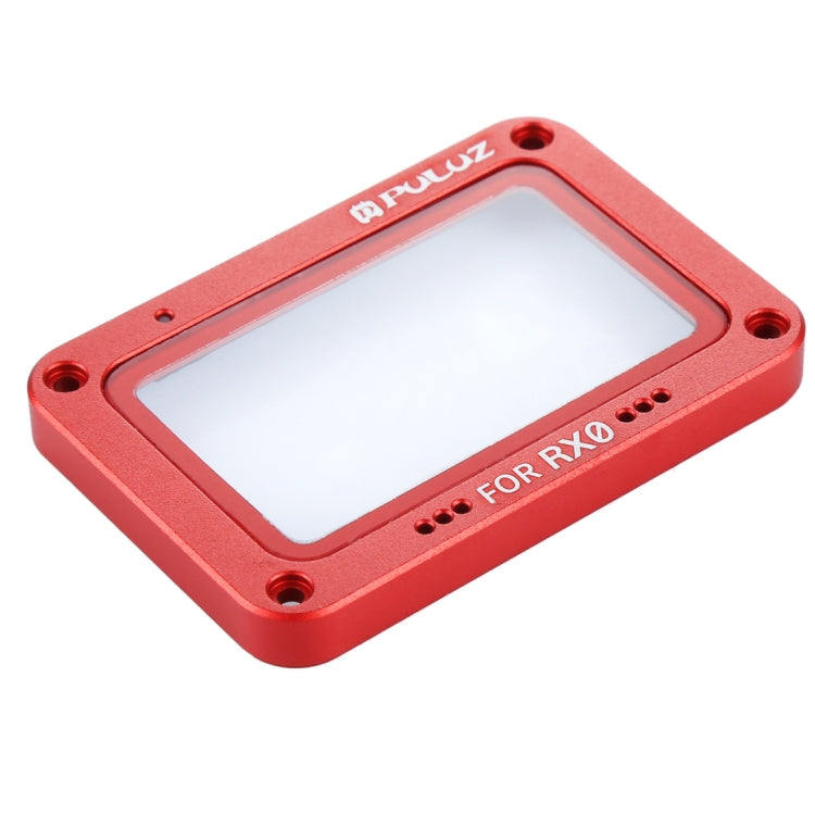 PULUZ Aluminum Alloy Flame + Tempered Glass Lens Protector for Sony RX0 / RX0 II, with Screws and Screwdrivers, Front Flame Red