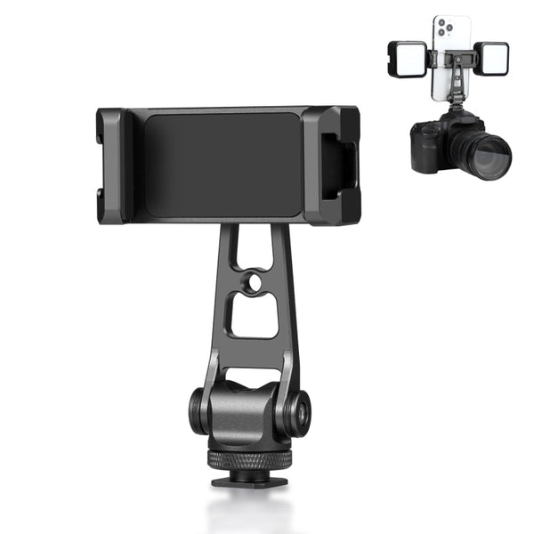 PULUZ Z-axis 360 Rotation Cold Shoes Aluminum Alloy Phone Clamp Holder Bracket, Z-axis Phone Clamp
