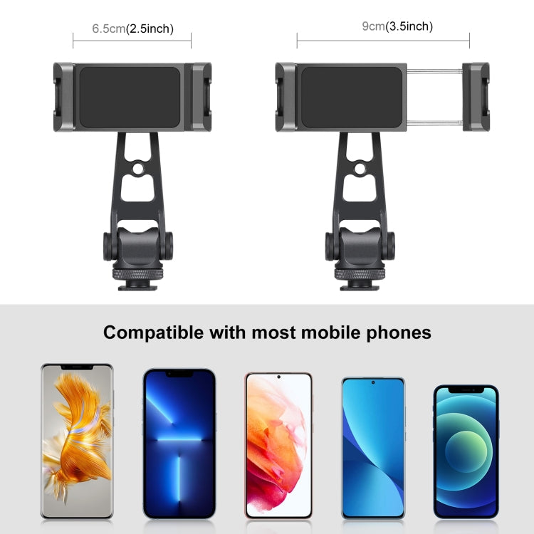 PULUZ Z-axis 360 Rotation Cold Shoes Aluminum Alloy Phone Clamp Holder Bracket, Z-axis Phone Clamp
