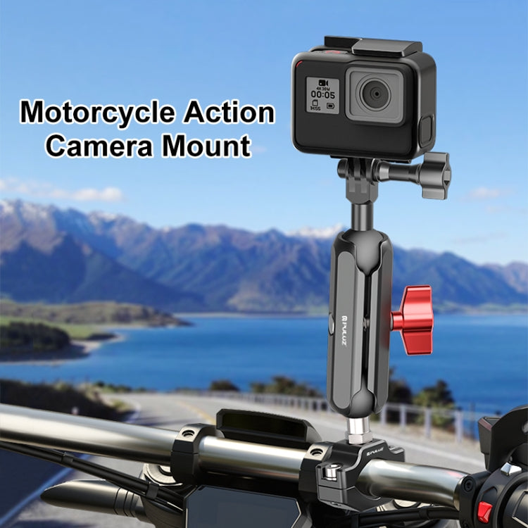 PULUZ Motorcycle Rearview Medium Clamp Magic Arm Rod Mount, Medium Clamp