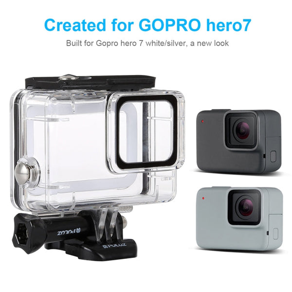 PULUZ 45m Underwater Waterproof Housing Diving Case for GoPro HERO7 Silver / HERO7 White, with Buckle Basic Mount & Screw, For HERO7