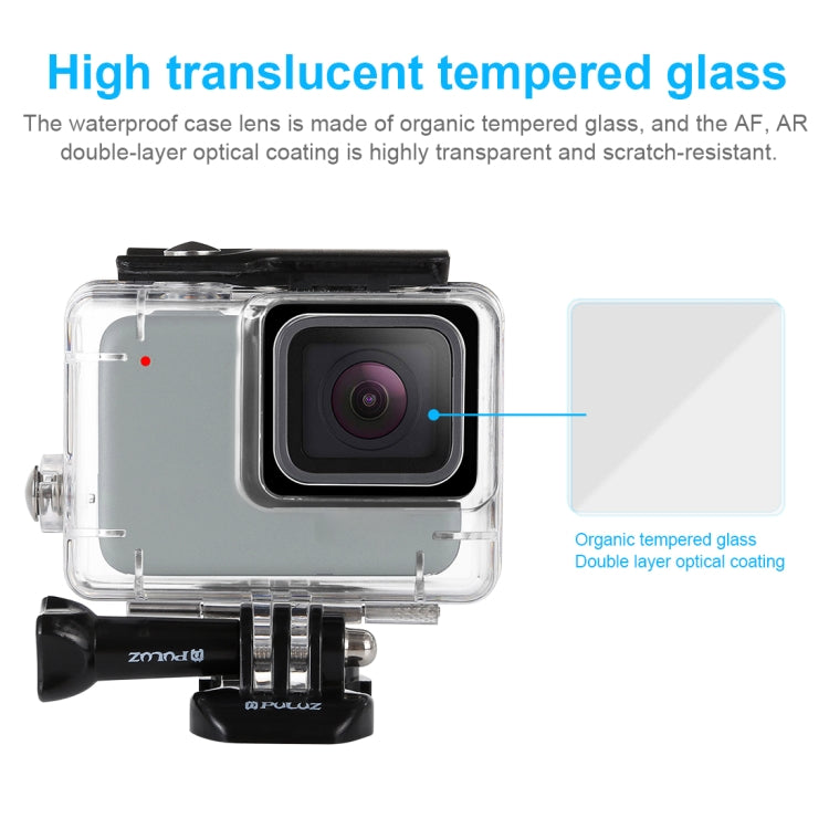 PULUZ 45m Underwater Waterproof Housing Diving Case for GoPro HERO7 Silver / HERO7 White, with Buckle Basic Mount & Screw, For HERO7