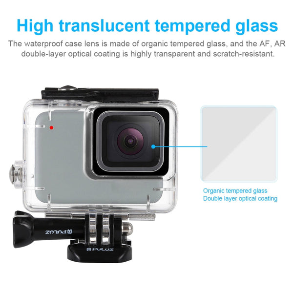 PULUZ 45m Underwater Waterproof Housing Diving Case for GoPro HERO7 Silver / HERO7 White, with Buckle Basic Mount & Screw, For HERO7