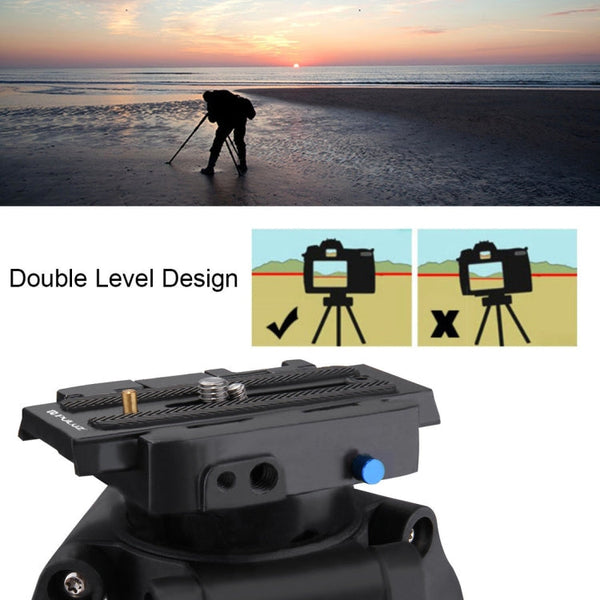 PULUZ Quick Release Clamp Adapter + Quick Release Plate for  DSLR & SLR Cameras, QR Plate Black
