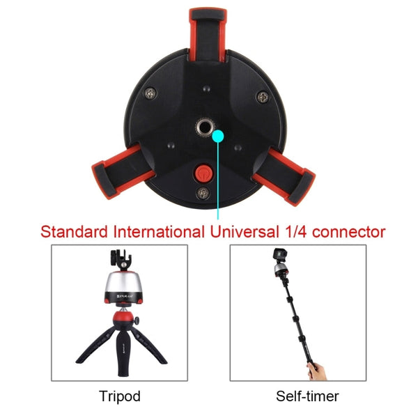 PULUZ Electronic 360 Degree Rotation Panoramic Head + Tripod Mount + GoPro Clamp + Phone Clamp with Remote Controller for Smartphones, GoPro Action Cameras