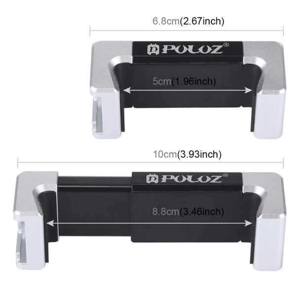 PULUZ Universal Phone Aluminum Alloy Clamp Holder Bracket with Cold Shoe For iPhone, Galaxy, Huawei, Xiaomi, Sony, HTC, Google and other Smartphones