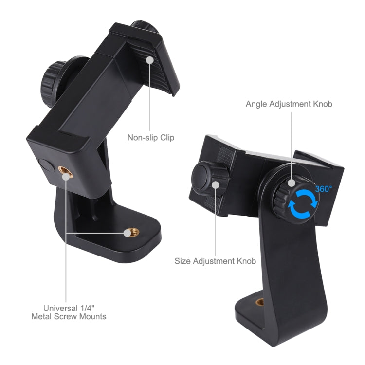 PULUZ 360 Degree Rotating Universal Horizontal Vertical Shooting Phone Clamp Holder Bracket for iPhone, Galaxy, Huawei, Xiaomi, Sony, HTC, Google and other Smartphones