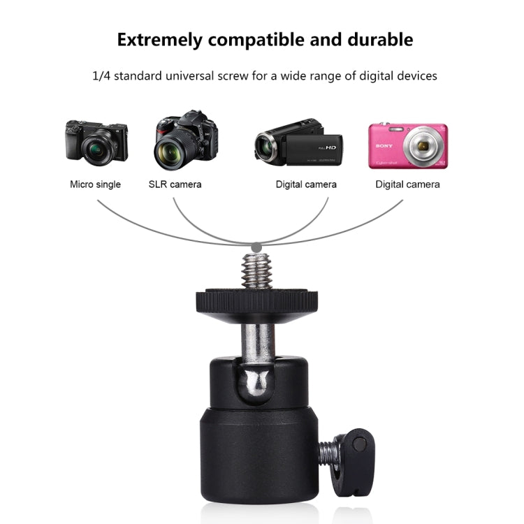 PULUZ 1/4 inch Screw Metal Tripod Ball Head Adapter with Lock