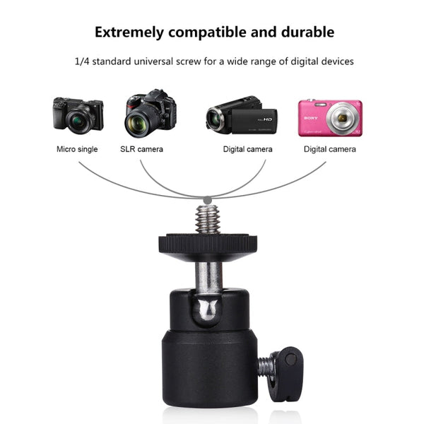PULUZ 1/4 inch Screw Metal Tripod Ball Head Adapter with Lock