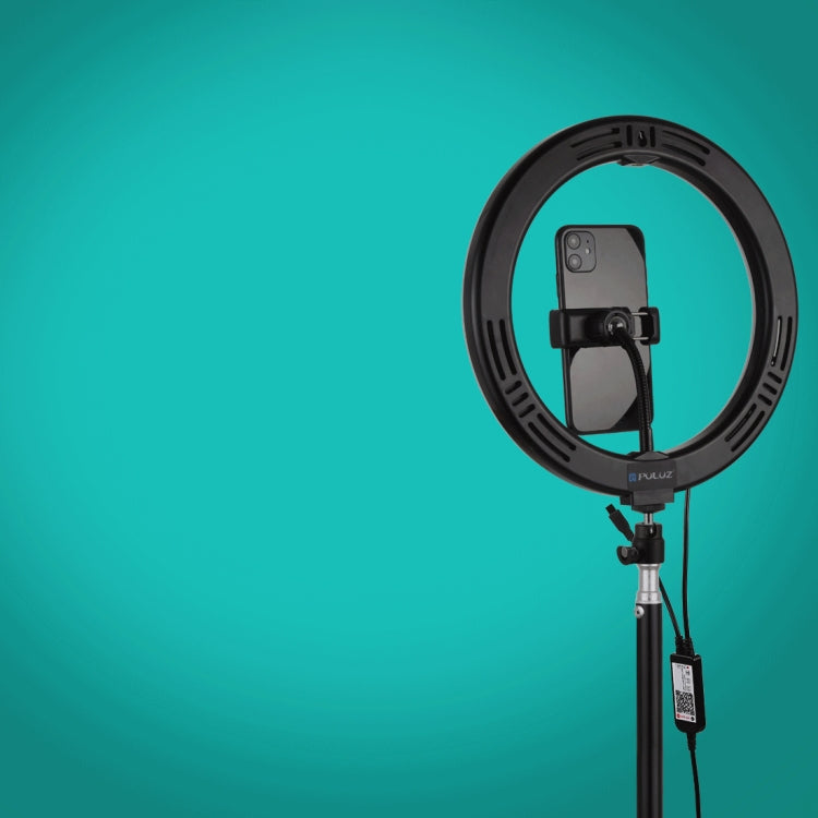 PULUZ 10.2 inch 26cm USB RGBW Dimmable LED Ring Vlogging Photography Video Lights with Tripod Ball Head & Remote Control & Phone Clamp