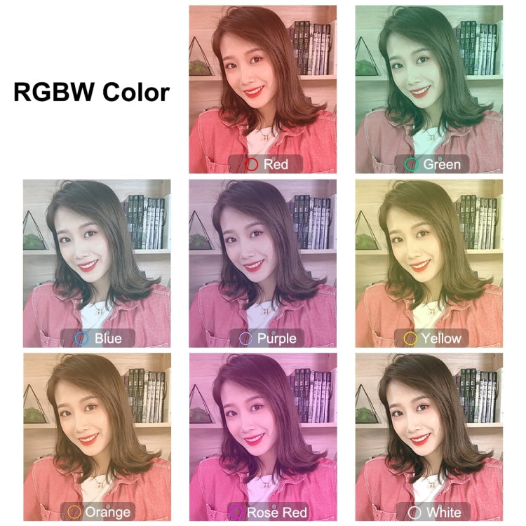 PULUZ 10.2 inch 26cm USB 10 Modes 8 Colors RGBW Dimmable LED Ring Vlogging Photography Video Lights with Cold Shoe Tripod Ball Head & Phone Clamp