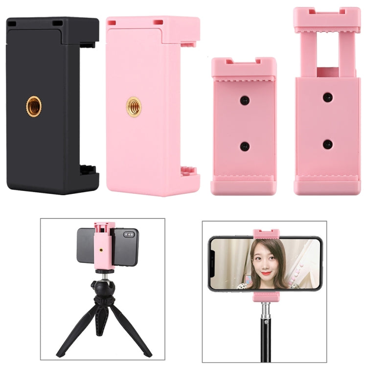 PULUZ Selfie Sticks Tripod Mount Phone Clamp with 1/4 inch Screw Holes & Cold Shoe Base