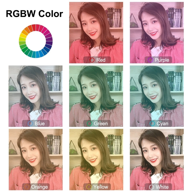 PULUZ 11.8 inch 30cm RGB Dimmable LED Dual Color Temperature LED Curved Diffuse Light Ring Vlogging Selfie Photography Video Lights with  Tripod Ball Head & Phone Clamp & Remote Control