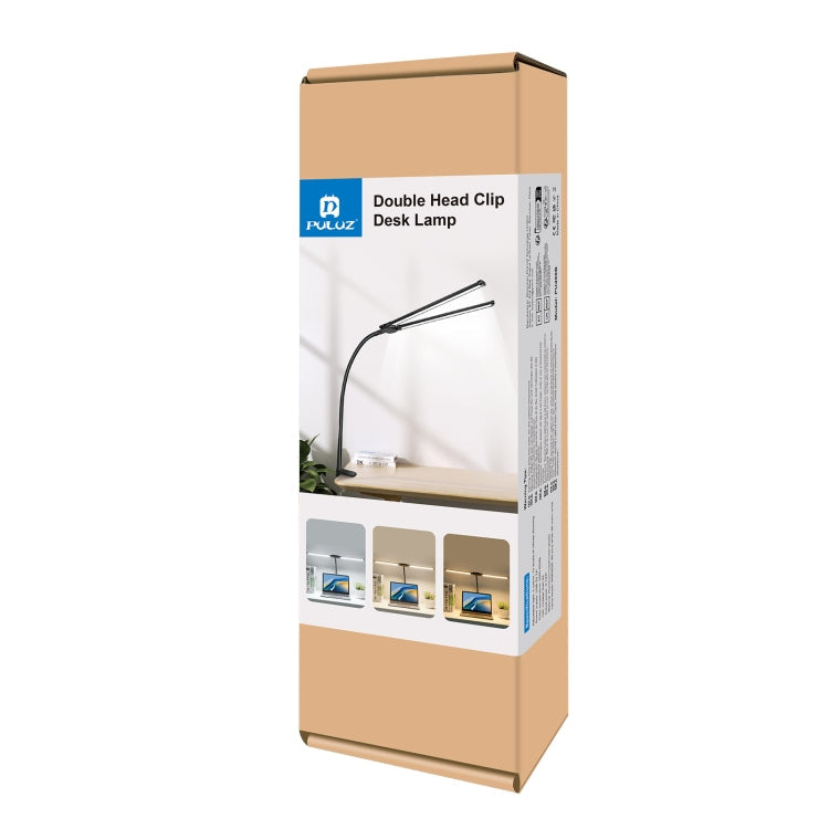 PULUZ Gooseneck Tube LED Fill Light Double Head Clip Desk Lamp