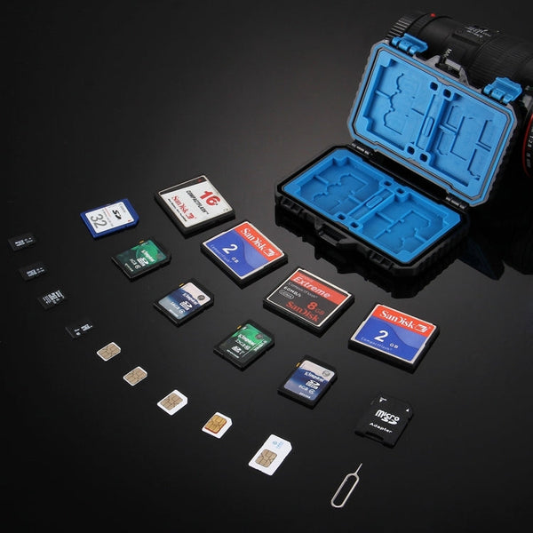 PULUZ 27 in 1 Memory Card Case for 4CF + 8SD + 9TF + 1Card PIN + 1Standard SIM + 2Micro-SIM + 2Nano-SIM