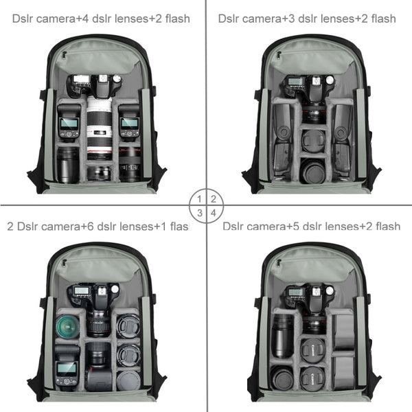 PULUZ Outdoor Portable Waterproof Scratch-proof Dual Shoulders Backpack Handheld PTZ Stabilizer Camera Bag with Rain Cover for Digital Camera, DJI Ronin-SC / Ronin-S