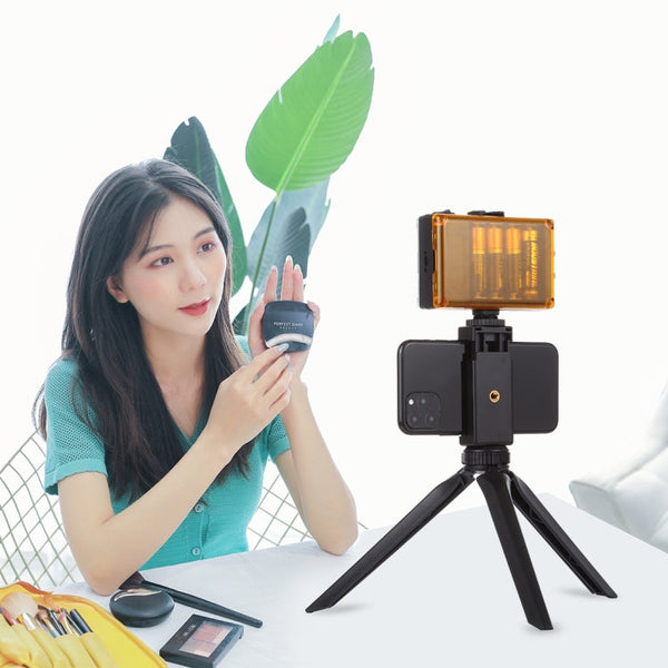 PULUZ Pocket Mini Plastic Tripod Mount with Phone Clamp for Smartphones