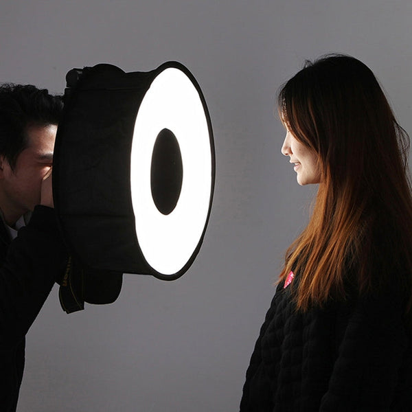 PULUZ 45cm Round Style Macro and Portrait Softbox SpeedLite Flash Light Foldable Diffuser