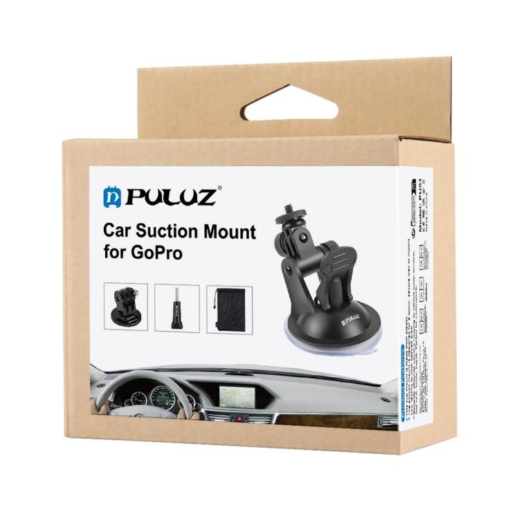 PULUZ Car Suction Cup Mount with Screw & Tripod Mount Adapter & Storage Bag for GoPro, Insta360, DJI and Other Action Cameras