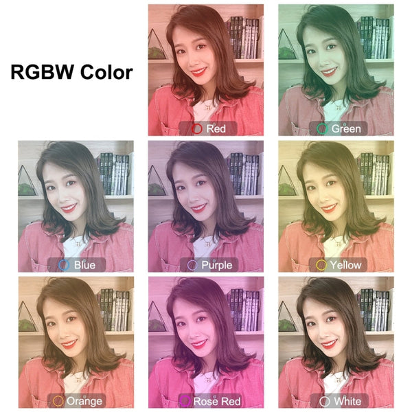 PULUZ 11.8 inch 30cm Curved Surface USB 10 Modes 8 Colors RGBW Dimmable LED Ring Vlogging Photography Video Lights with Tripod Ball Head & Phone Clamp