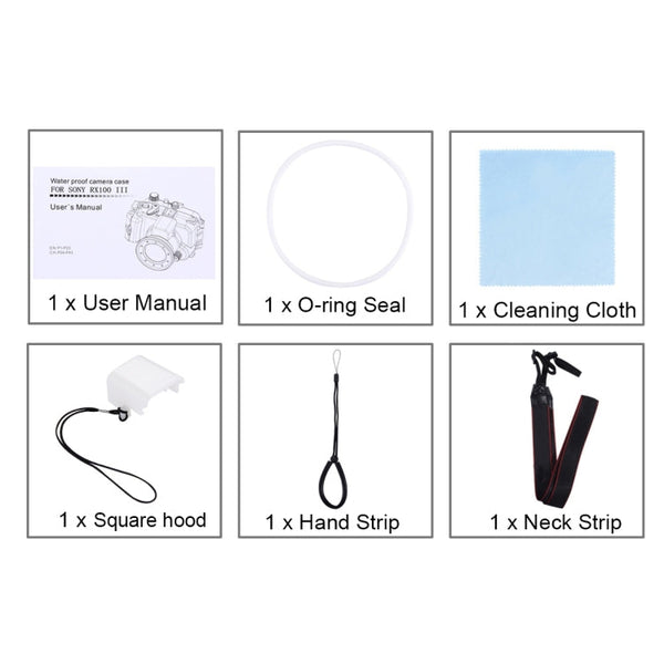 PULUZ 40m Underwater Depth Diving Case Waterproof Camera Housing for Sony RX100 III, For RX100 III