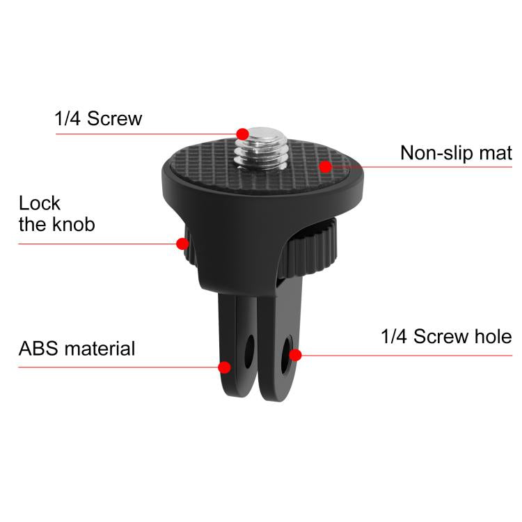 PULUZ 1/4 inch Screw Adjustable ABS Action Camera Tripod Adapter