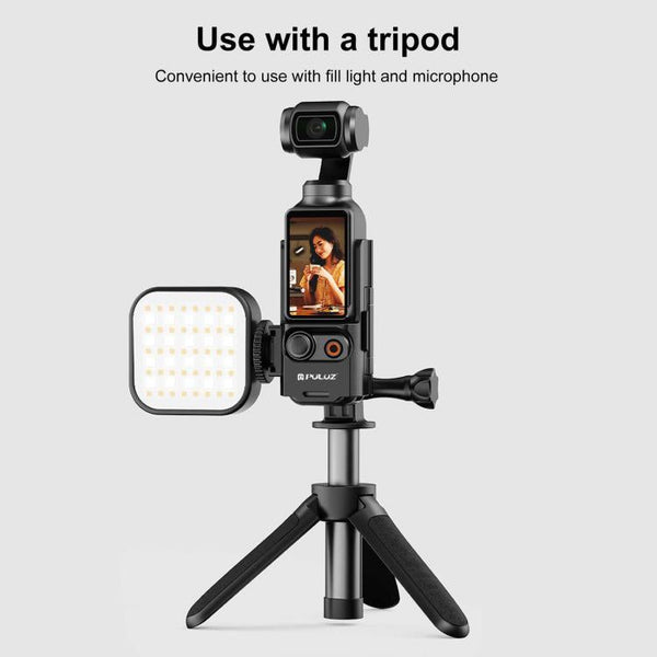 For DJI OSMO Pocket 3 PULUZ Plastic Protection Frame Expansion Cold Shoe Adapter Bracket