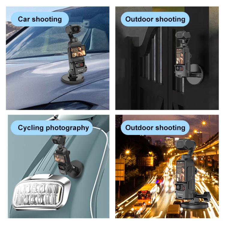 For DJI OSMO Pocket 3 PULUZ Protective Frame Magnetic Desktop Mount Angle Adjustable Base