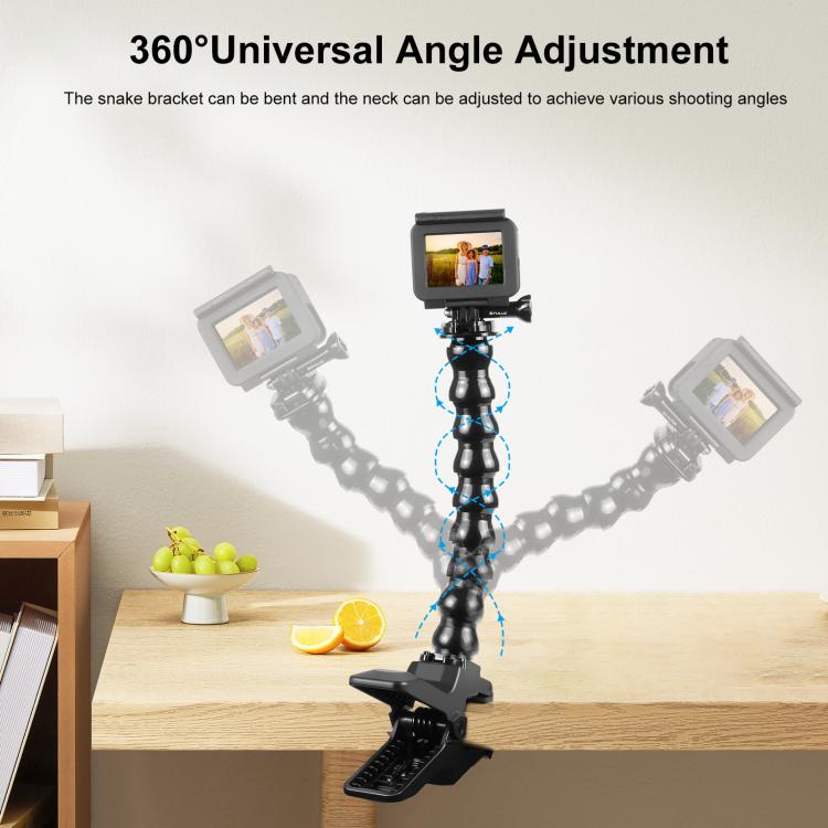 PULUZ Action Sports Cameras Jaws Flex Clamp Mount with Phone Clamp