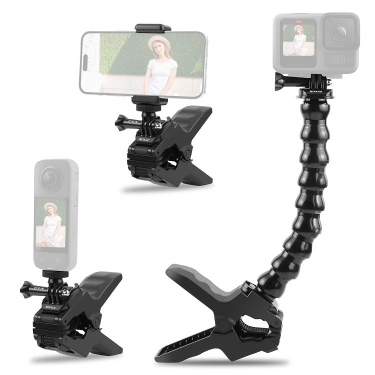 PULUZ Action Sports Cameras Jaws Flex Clamp Mount with Phone Clamp