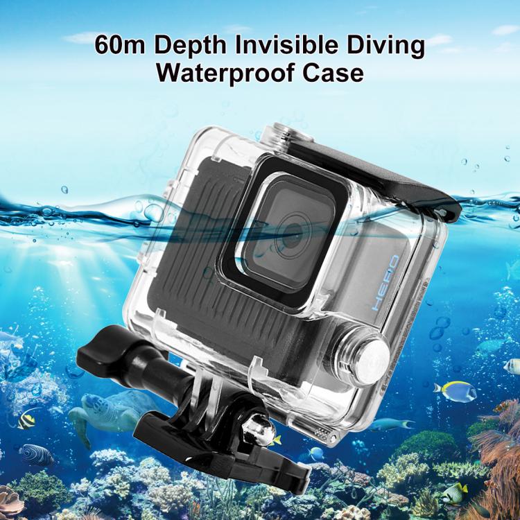 For GoPro HERO 4K 2024 PULUZ 60m / 196ft Waterproof Housing Protective Case with Buckle Basic Mount & Screw