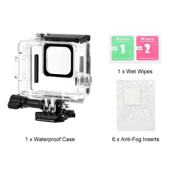 For GoPro HERO 4K 2024 PULUZ 60m / 196ft Waterproof Housing Protective Case with Buckle Basic Mount & Screw